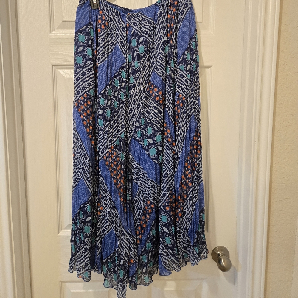 Ruby Rd. Blue and Orange Patterned Maxi Skirt - image 6
